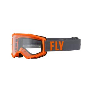 Ochelari de motocros FLY Racing Focus gri-portocaliu (plexi transparent)