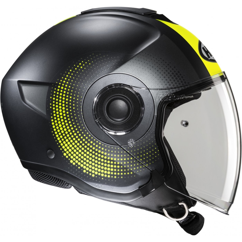 Cască de motocicletă deschisă HJC i40N Pyle MC3HSF gri-galben-fluo