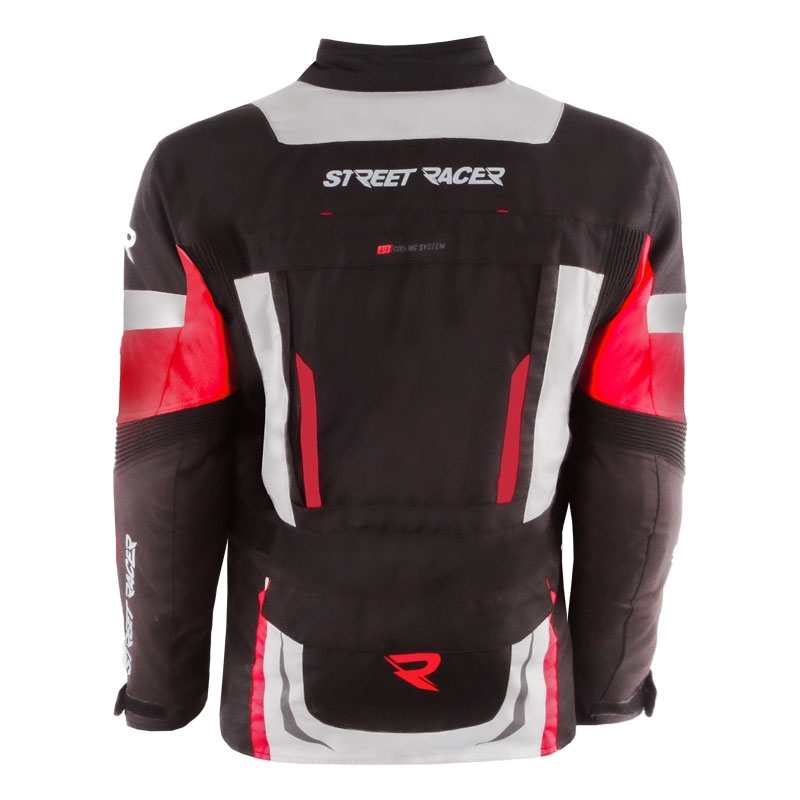 Geaca moto Street Racer Hilax negru-gri-rosu
