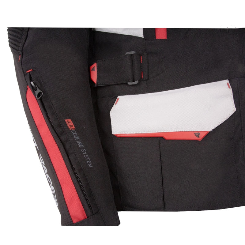 Geaca moto Street Racer Hilax negru-gri-rosu