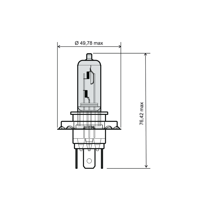 Lamp RMS H4 12V 60/55W blue