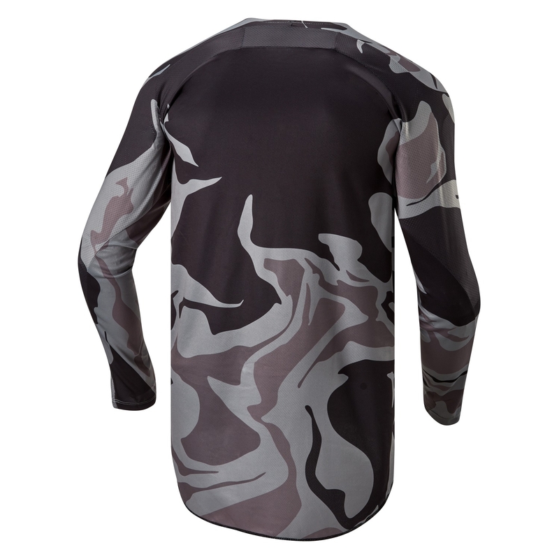 Tricou motocross Alpinestars Racer Tactical gri camo-galben fluo-negru