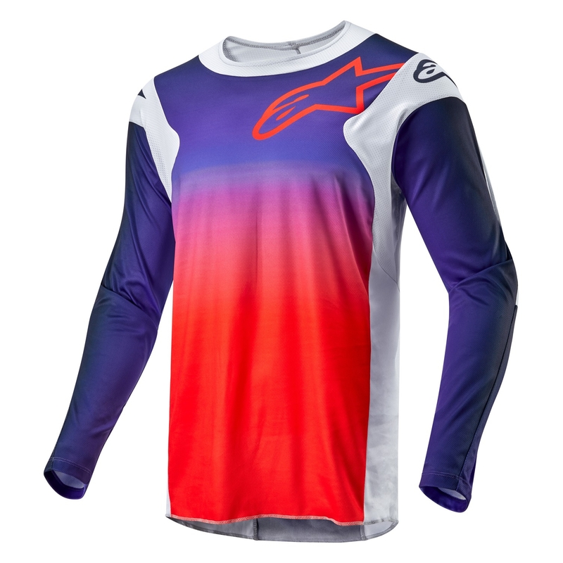 Tricou motocross Alpinestars Racer Hoen gri-albastru-portocaliu