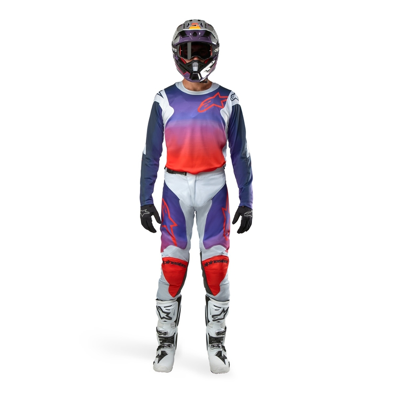 Tricou motocross Alpinestars Racer Hoen gri-albastru-portocaliu