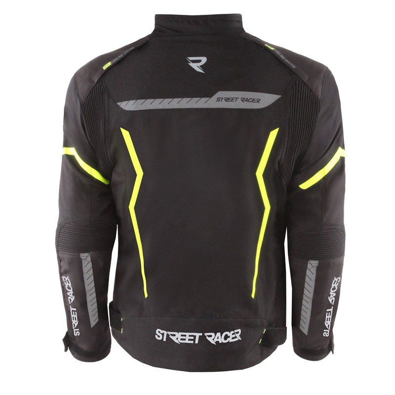 Jacheta moto Street Racer Flex negru-galben fluo