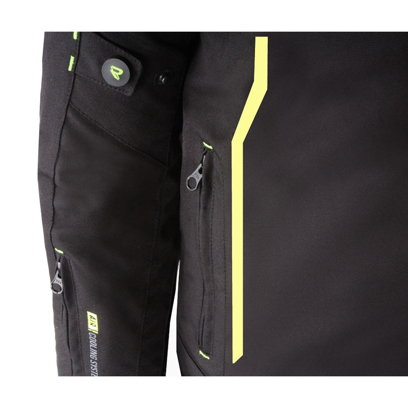 Jacheta moto Street Racer Flex negru-galben fluo