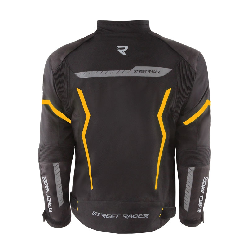 Geacă moto Street Racer Flex Air negru-portocaliu