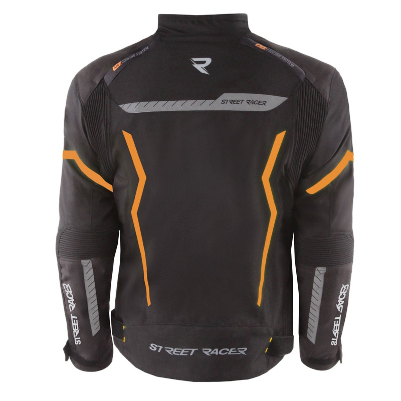Jacheta moto Street Racer Flex negru-portocaliu