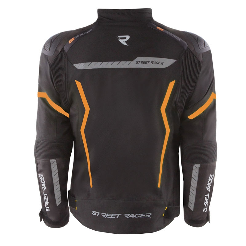 Jacheta moto Street Racer Flex EVO negru-portocaliu