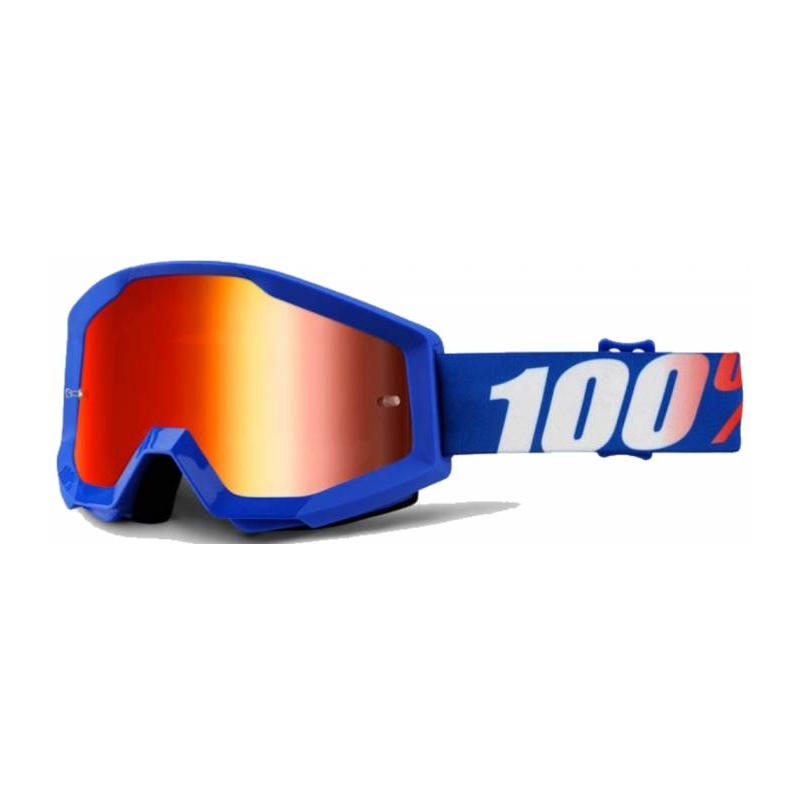 100% ochelari de protecție Strata Nation (plexi roșu cromat cu pini de mica)