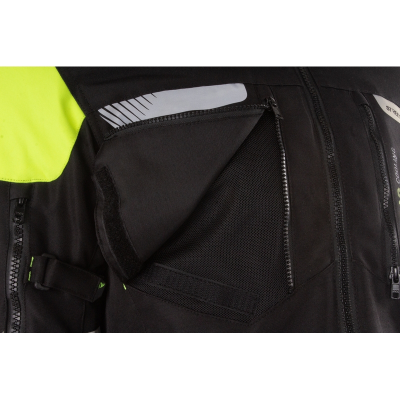 Jachetă motociclistă Street Racer All Season Negru-Galben Fluo