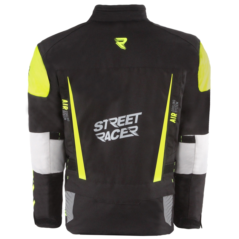 Jachetă motociclistă Street Racer All Season Negru-Galben Fluo
