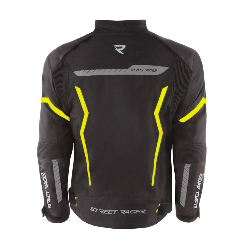 Jacheta moto Street Racer Flex Air negru-galben fluo