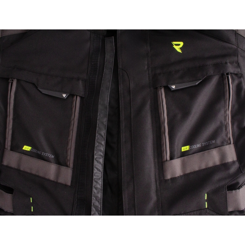 Geacă motociclistă Street Racer Rocket negru-gri-galben fluo