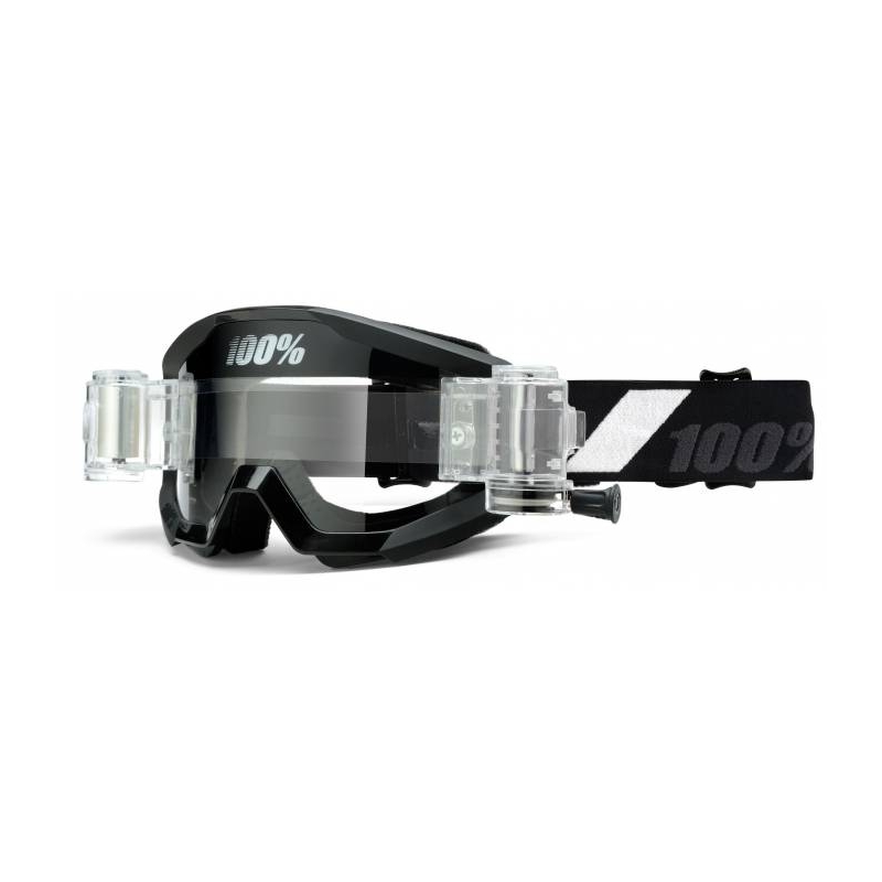 Ochelari de protecție 100% Strata Goliath (plexi transparent cu Roll Off)