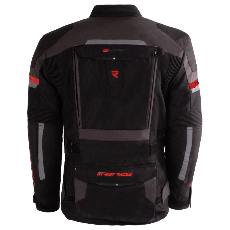 Geacă de motocicletă Street Racer Rocket negru-gri-roșu