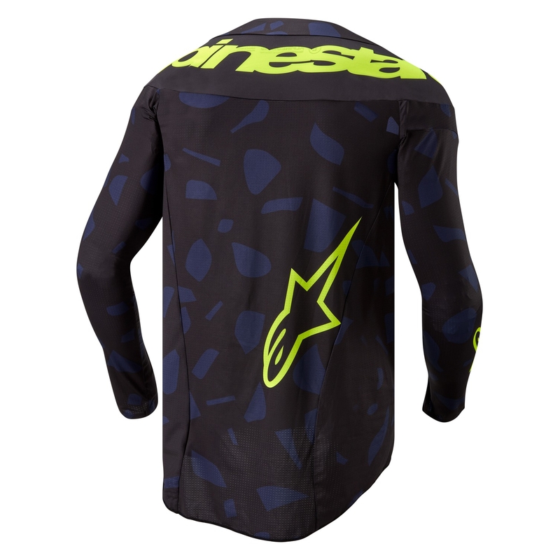 Tricou motocross Alpinestars Techstar Rantera negru-albastru-galben fluo