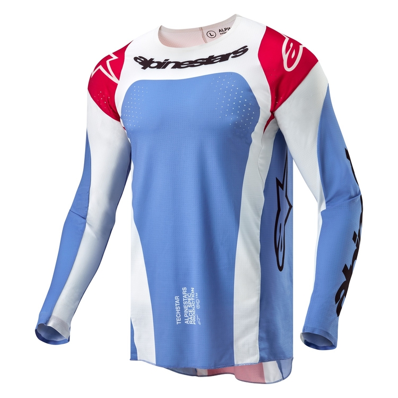 Tricou motocross Alpinestars Techstar Ocuri albastru-alb-rosu