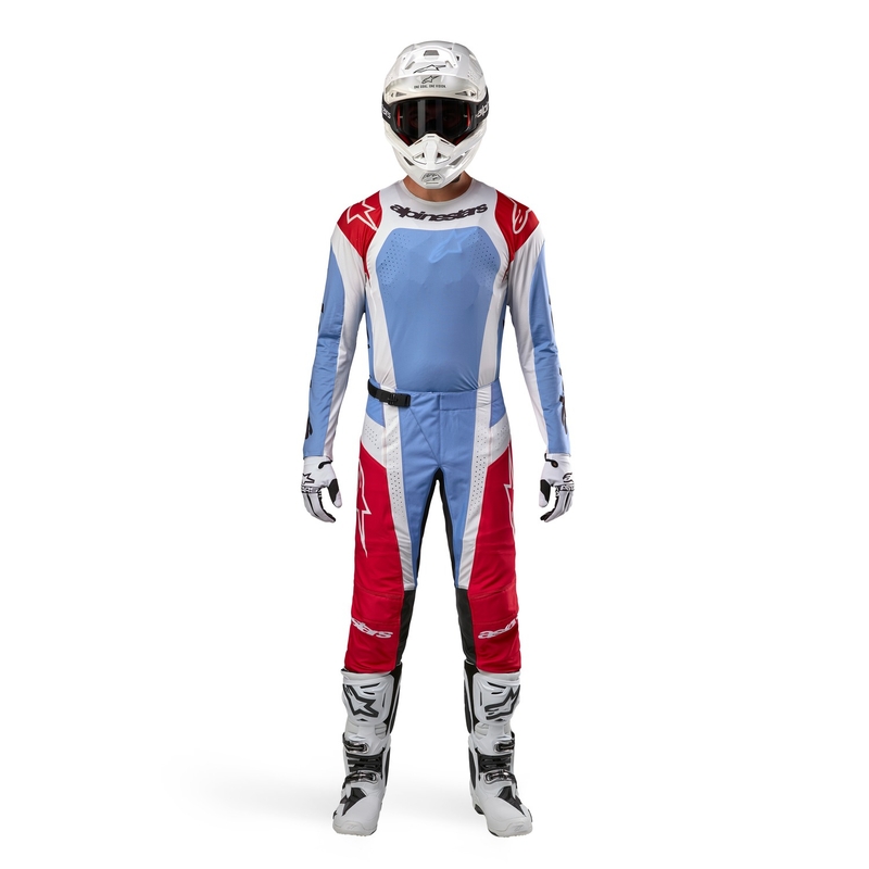 Tricou motocross Alpinestars Techstar Ocuri albastru-alb-rosu