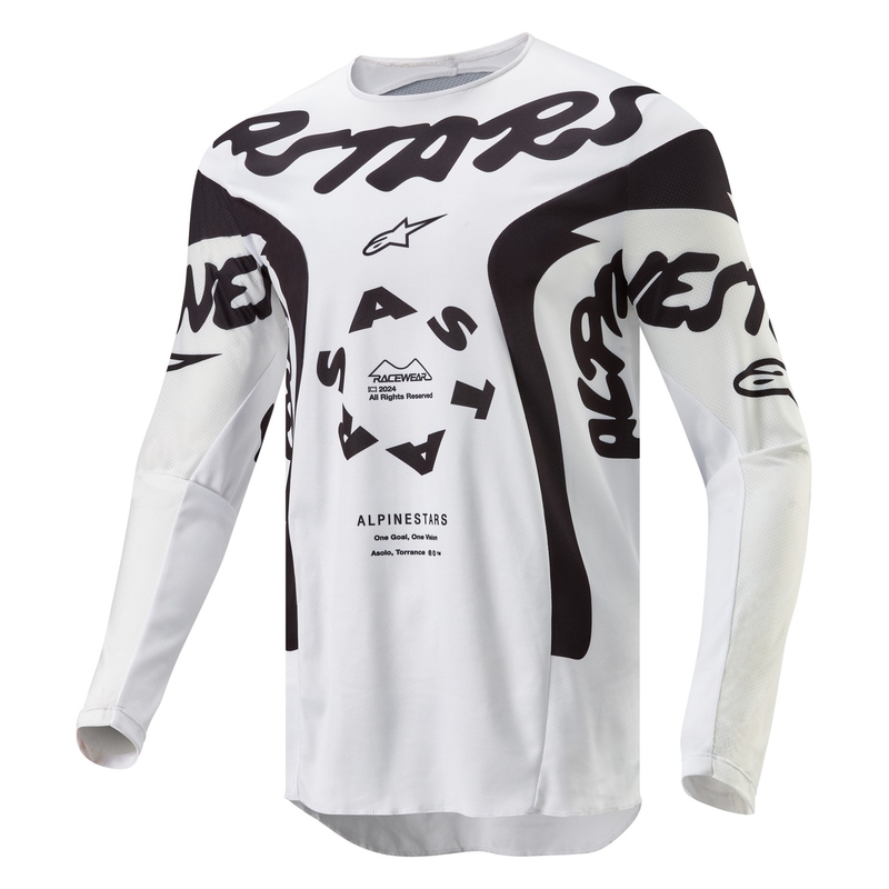 Tricou motocross Alpinestars Racer Hana alb-negru