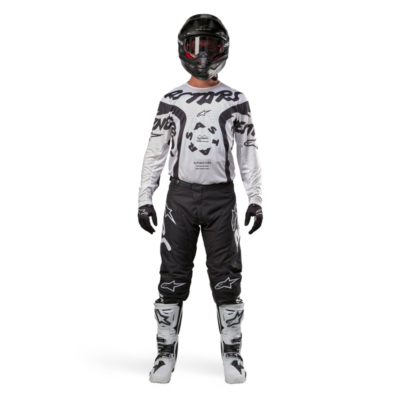 Tricou motocross Alpinestars Racer Hana alb-negru