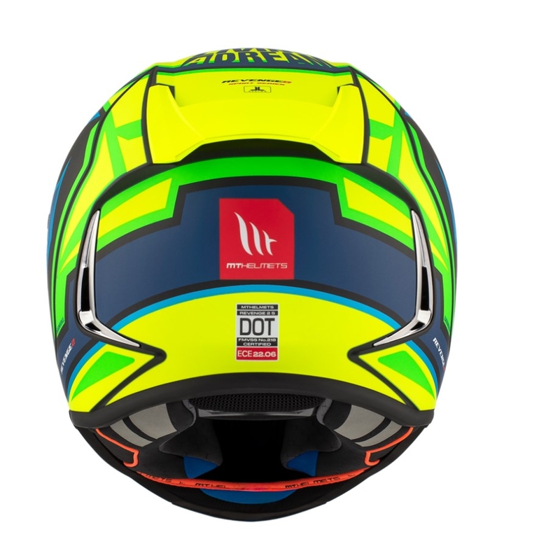 MT Revenge 2 S Moreira A7 cască de motocicletă integrală albastru-verde