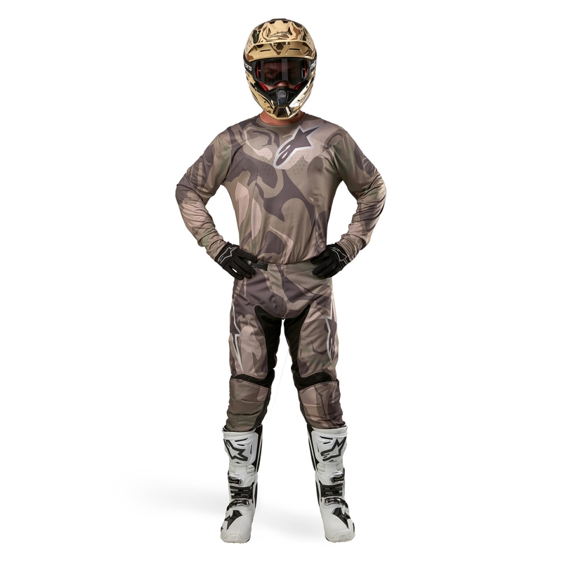 Pantaloni motocross Alpinestars Racer Tactical verde camo-maro