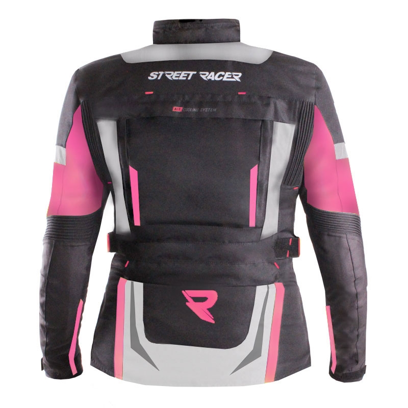Geacă de motocicletă pentru femei Street Racer Hilax negru-gri-roz