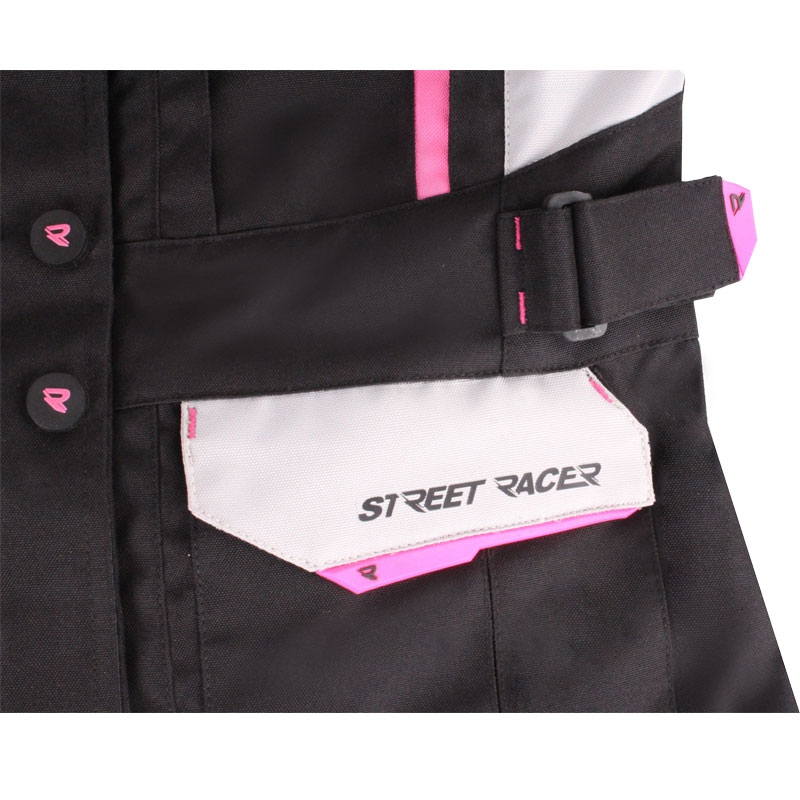 Geacă de motocicletă pentru femei Street Racer Hilax negru-gri-roz