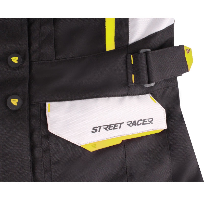 Geaca moto dama Street Racer Hilax negru-gri-galben fluo
