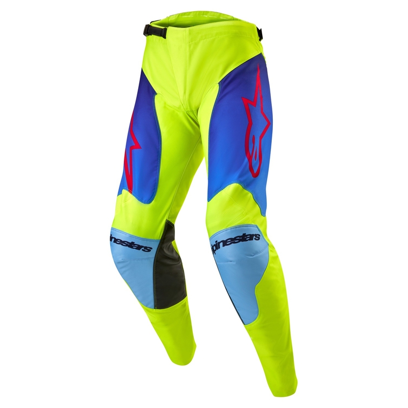 Pantaloni motocross Alpinestars Racer Hoen galben fluo-albastru-rosu