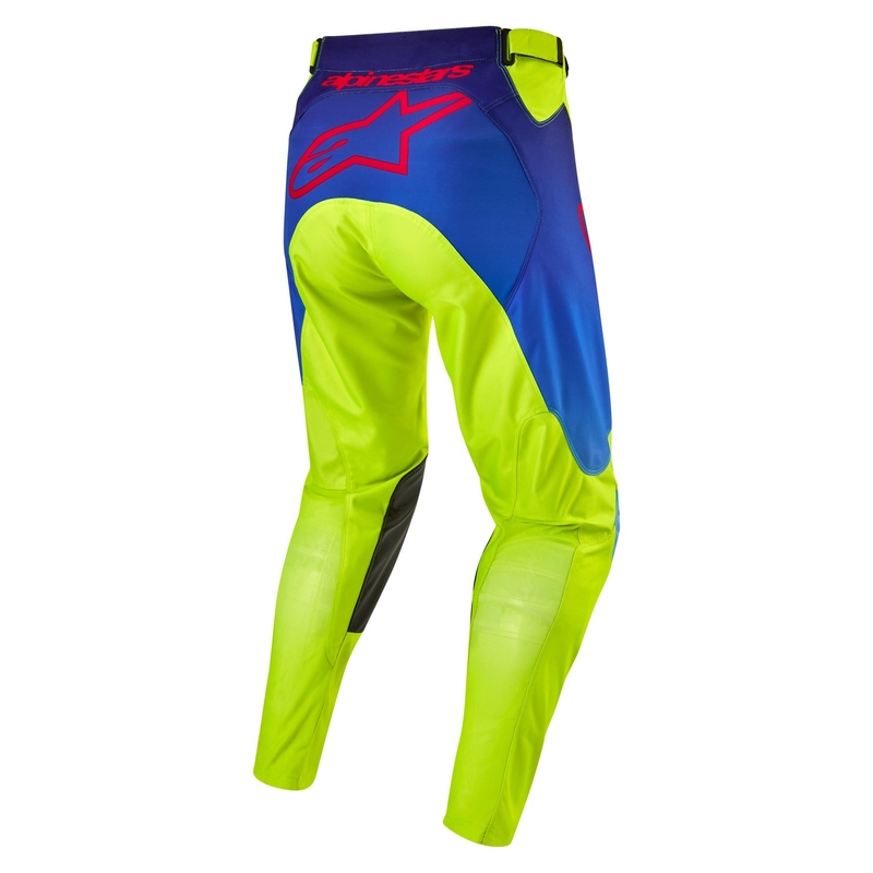 Pantaloni motocross Alpinestars Racer Hoen galben fluo-albastru-rosu
