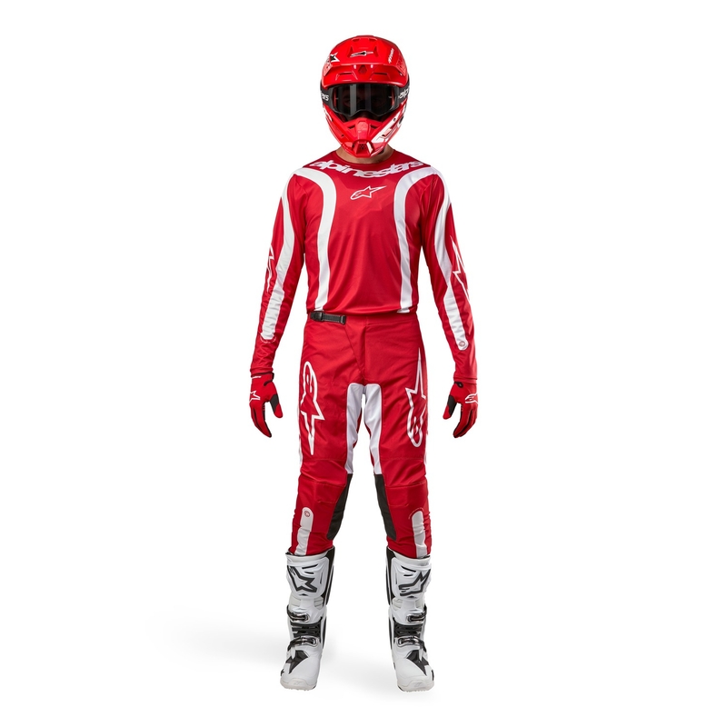 Pantaloni motocross Alpinestars Fluid Lurv 2024 alb-rosu lichidare