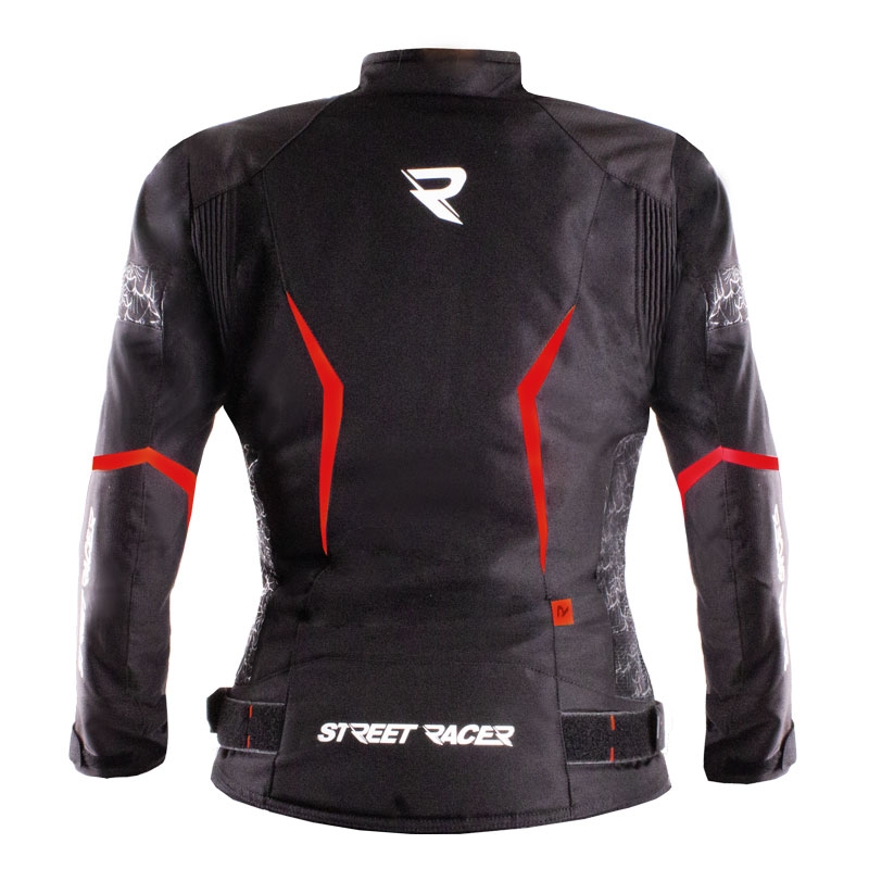 Geaca moto dama Street Racer Rose negru-rosu