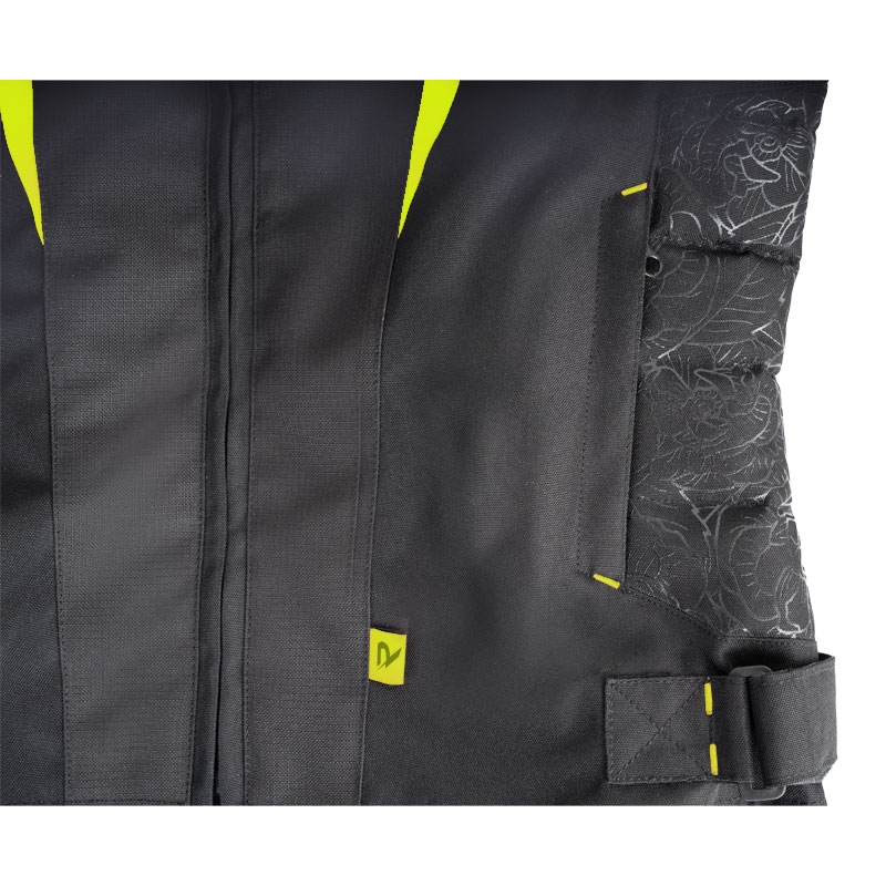 Geaca moto dama Street Racer Rose negru-galben fluo