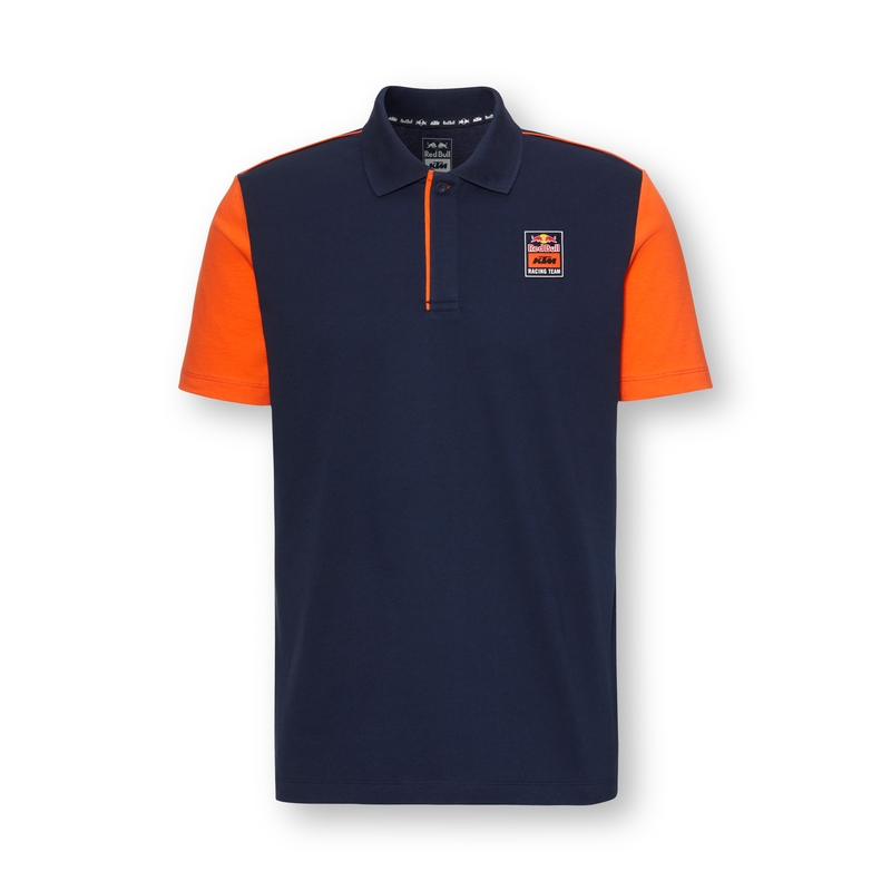 Vânzare tricou polo KTM Apex albastru-portocaliu lichidare