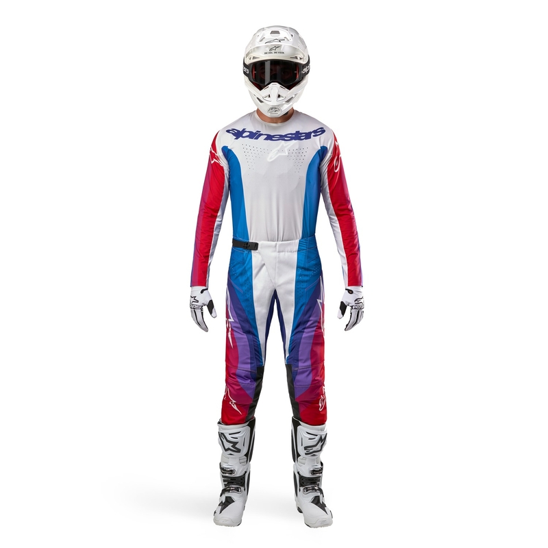Motokrosové kalhoty Alpinestars Techstar Pneuma 2024 bílo-modro-červené