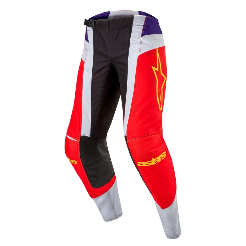 Pantaloni motocross Alpinestars Techstar Ocuri portocaliu-gri-violet-galben lichidare