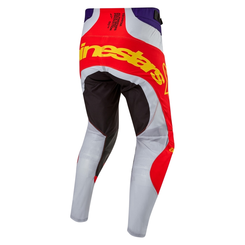 Pantaloni motocross Alpinestars Techstar Ocuri portocaliu-gri-violet-galben lichidare