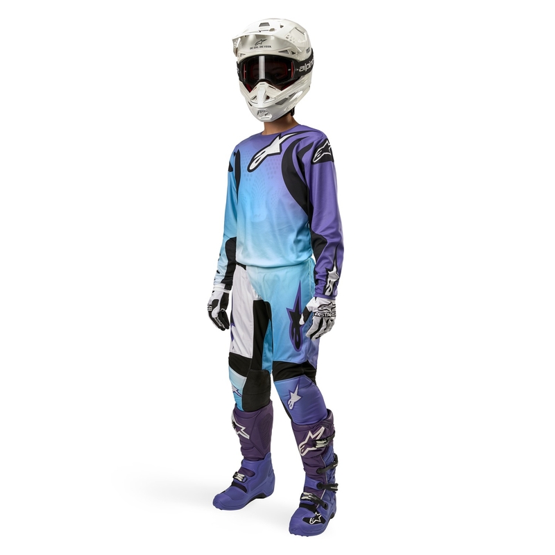 Pantaloni motocross Alpinestars Stella Fluid 2024 pentru femei alb-violet