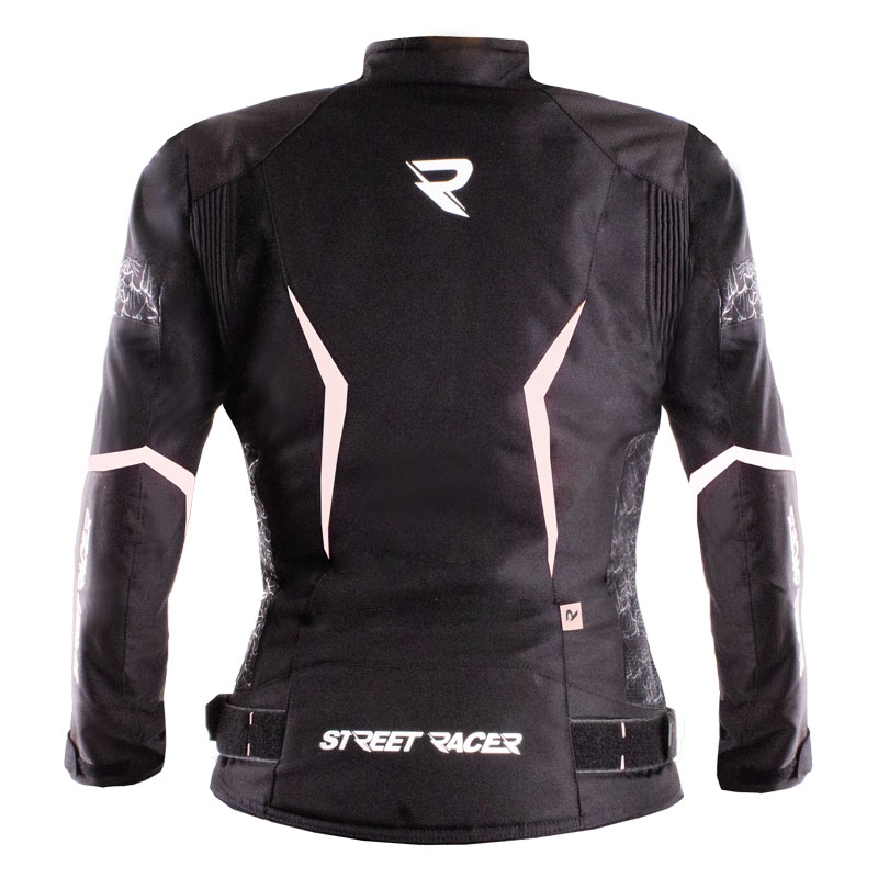 Geaca moto dama Street Racer Rose negru-alb