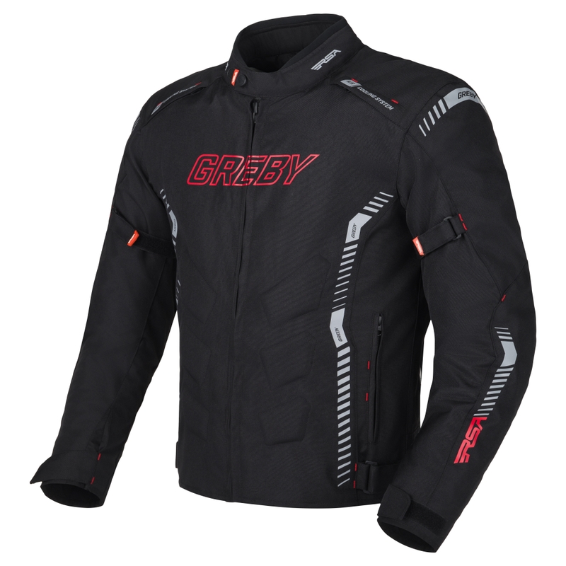 Jacheta moto RSA Greby 2 negru-gri-rosu