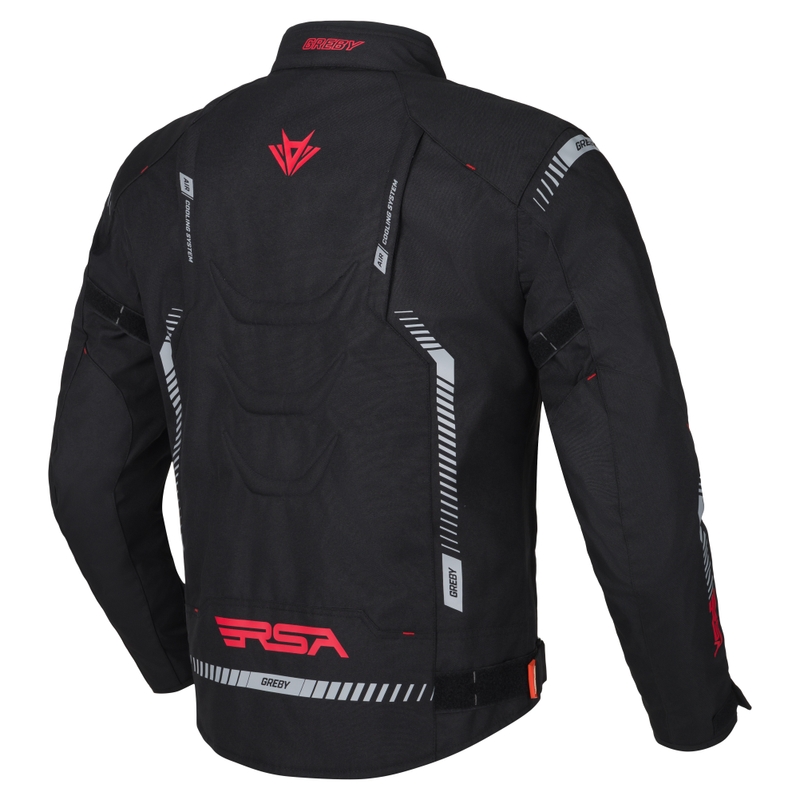 Jacheta moto RSA Greby 2 negru-gri-rosu