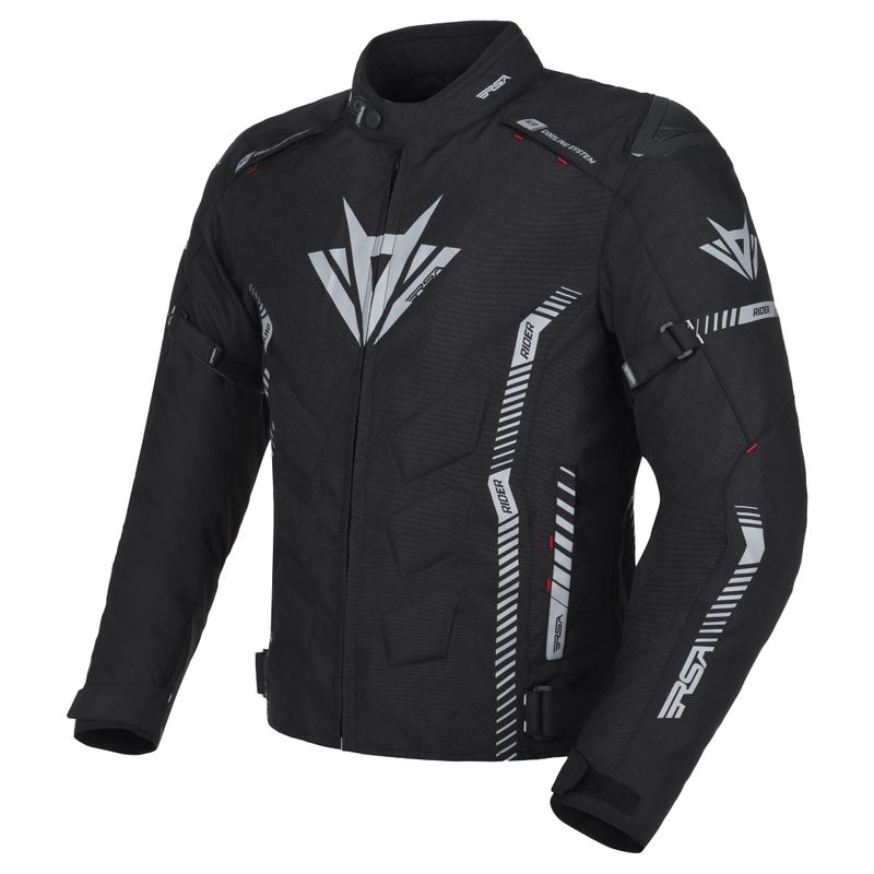 Geacă de motocicletă RSA Rider negru-gri-rou