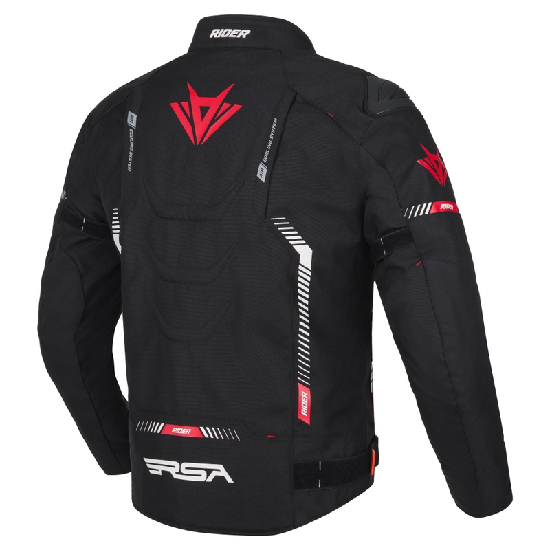 Geacă motociclistă RSA Rider negru-alb-roșu