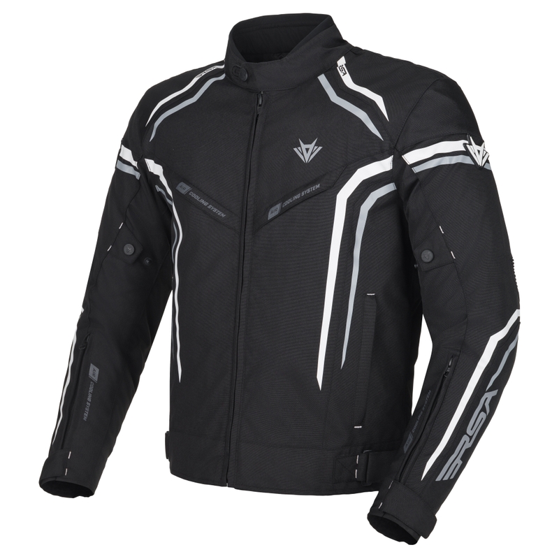 Geacă de motocicletă RSA Compact 2 negru-gri-alb