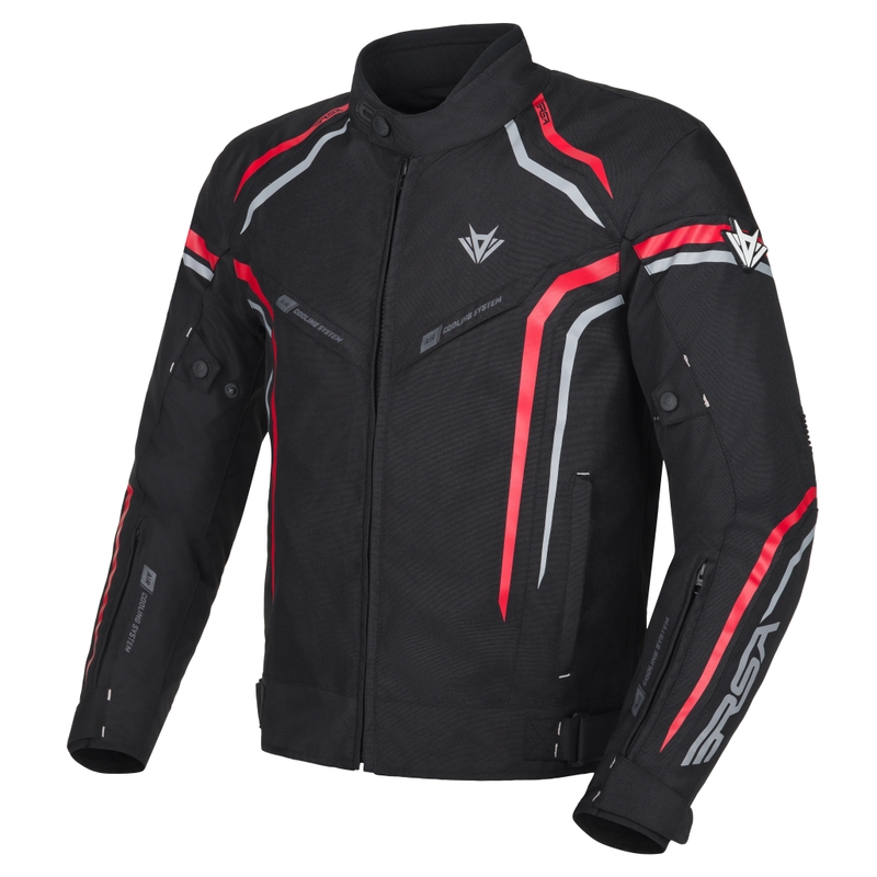 Jacheta moto RSA Compact 2 negru-gri-rosu