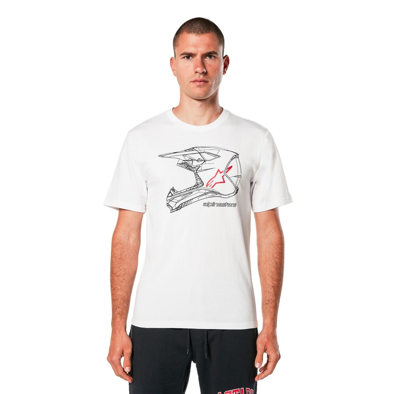 Tricou Alpinestars MX Casca CSF alb