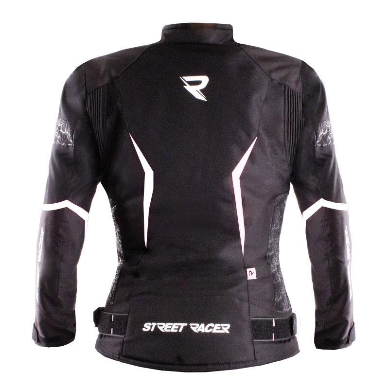 Geaca moto dama Street Racer Rose Air negru-alb