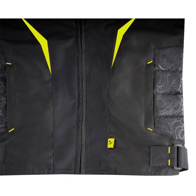 Geaca moto dama Street Racer Rose Air negru-galben fluo